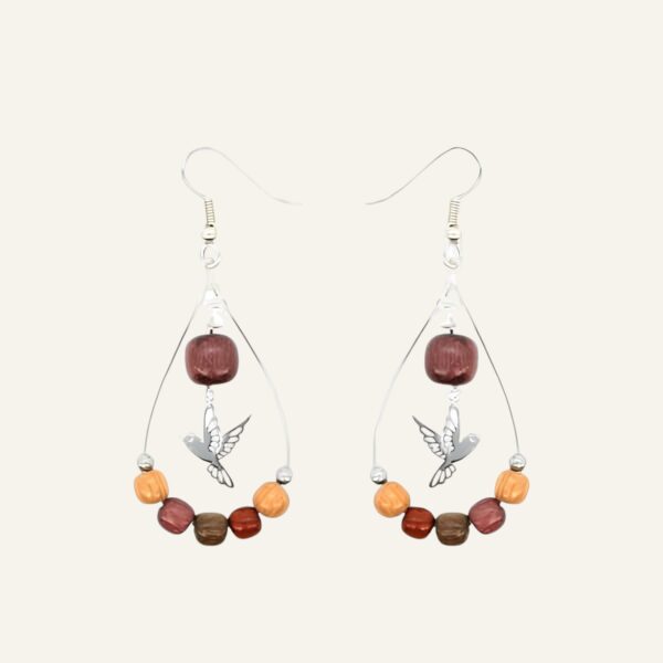 Boucles d'oreilles colibri en bois Serrenna