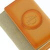 Petit portefeuille femme cuir et toile orange RFID